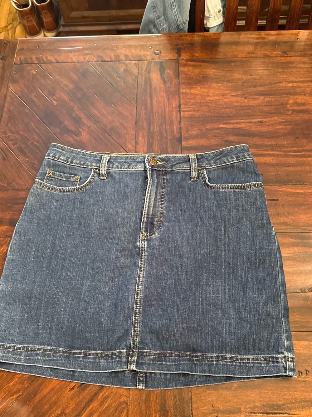 Lee Dark Blue Denim Mini Skirt